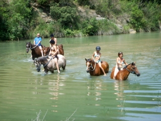  Hiking horse riding with family with swimming 